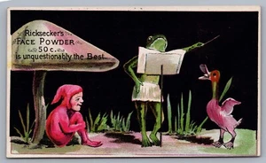 Ricksecker’s Face Powder Trade Card Elf Anthropomorphic Frog Conductor Duck K11 - Imagen 1 de 3