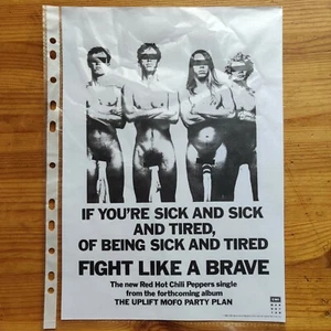 Vintage 1987 RHCP Red Hot Chili Peppers Uplift Mofo Fight Like A Brave A4 Poster - Picture 1 of 5