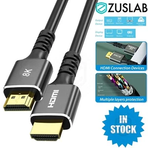 Premium HDMI Cable 8K 48Gbps High Speed Gold Plated Plug 2.1 HD Cable 1M/2M/3M - Picture 1 of 14