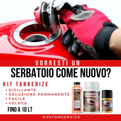 Kit Power Trattamento Rigenera ripara Serbatoio Moto Vespa S 50 Tankerize Rosso - Immagine 1 di 4