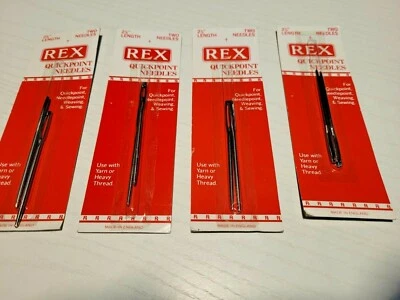 Lot 8 Quickpoint Needles REX Needlepoint Weaving Hand Sewing 2.75" Quilting NEW Foto 1 de 4