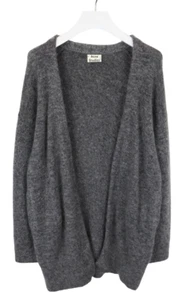 ACNE STUDIOS Clair PR Satin Cardigan Women's LARGE Mohair Merino Wool Blend Knit - Picture 1 of 8