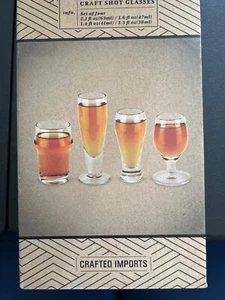 Crafted Imports Craft Shot Glasses Lot of Four: 2.1 oz 1.6 oz 1.4 oz 1.3 fl oz - Picture 1 of 3