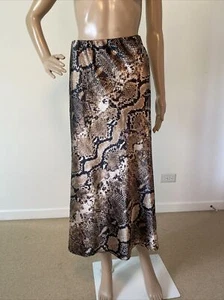 Altar’d State Made in USA Snakeskin Print Long Skirt Lightweight Silky Poly Sz S - Bild 1 von 12