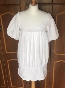 Anthropologie Top Size 10 12 Small White Smock Fumblin Foe Lace Cottagecore Boho - Picture 1 of 9