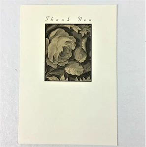 Thank You Card with Sepia Flora Graphic  with envelope - Picture 1 of 3