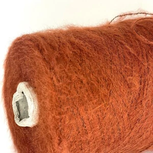 Copper Red LACE WEIGHT WOOL FLUFFY Yarn on Cone for Hand Machine Knitting Crafts - Picture 1 of 4