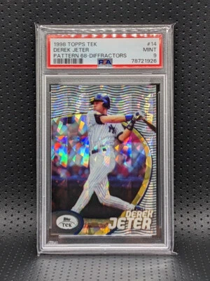 1998 Topps Tek Derek Jeter DIFFRACTOR PSA 9 GEM MINT Pattern 68 One higher - Image 1 of 2