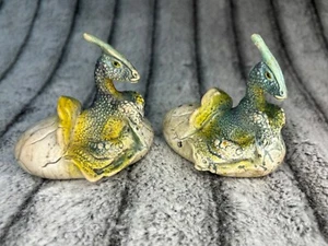AAA Vintage Baby Hatchling Parasaurolophus Dinosaur In Egg Figure Lot Of 2 Pair - Picture 1 of 6