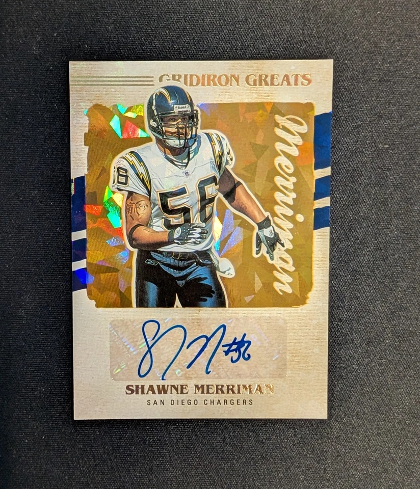 2021 Donruss Gridiron Greats #1 Shawne Merriman Autograph- LA San Diego Chargers - Image 1 of 4