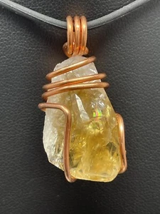 CLEARANCE Citrine Pendant ONLY handmade copper wrapped Wire Quality Durable S25 - Picture 1 of 7