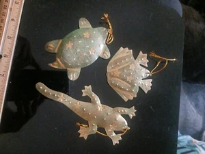 Antike Handarbeit Schildkröte Schildkröte Eidechse Volkskunst Amulett Medaillon Gold - Bild 1 von 7