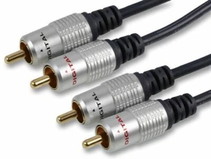 PRO SIGNAL - Câble RCA 2m Noir avec Connecteurs Phono - Photo 1/1