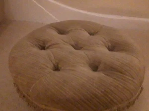 Antique Small Velvet Padded Wooden Footstool - Picture 1 of 6