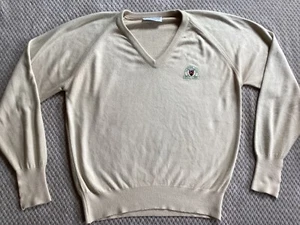 Suéter Heather Glen Golf Links Vintage Pickering Beige Acrílico Cuello en V Mediano - Imagen 1 de 7
