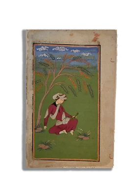 Tableau miniature fait main portrait de garçon persan buvant 9,5 x 6,5 po "PN... - Photo 1/3