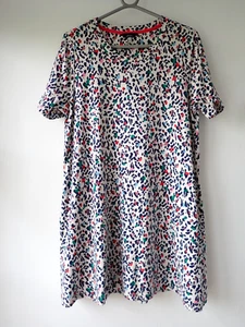 Joules Multicoloured Leopard Print Stretch Cotton Jersey Tunic Top / Dress UK 14 - Picture 1 of 10