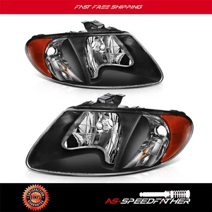 Fits 2001-2007 Dodge Caravan Chrysler Chrome Headlights Assembly Front One Pair - Bild 1 von 9