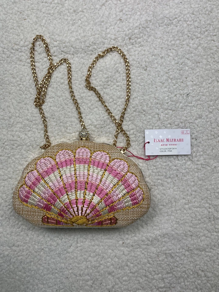 Isaac Mizrahi Clam Shell Purse Clasp Hand Bag DQ812614 New York Clutch Bag - Image 1 of 4