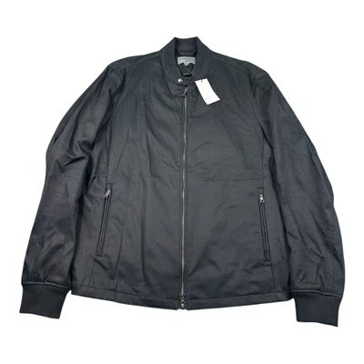 Chaqueta bomber de algodón Vince negra con cremallera completa para hombre talla grande nueva con etiquetas 395 $ Foto 1 de 4