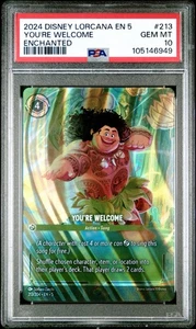 PSA 10 2024 DISNEY LORCANA EN 5-SHIMMERING SKIES ENCHANTED #213 YOU'RE WELCOME - Picture 1 of 3