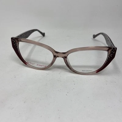 BETSEY JOHNSON EYEWEAR BE AMAZING TAN 53-17-140 BURGUNDY FLEX HINGE 139A — 第 1/4 张图片