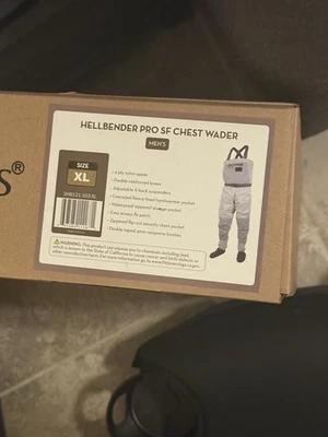 Frogg Toggs 男式 Hellbender Pro SF 胸部涉水裤灰色 XL — 第 1/2 张图片