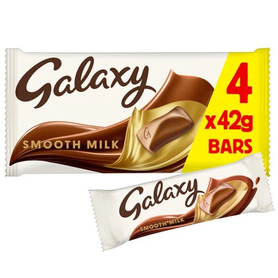 Galaxy Chocolate Bars 4 Count Milk Chocolate Imported UK Gift Pack - Image 1 of 4
