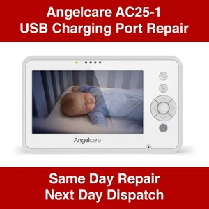 Angelcare AC25-1 Monitor de Bebé Puerto de Carga USB Servicio de Reparación - Mismo Día - Imagen 1 de 3