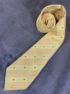 Lamberti 100% Silk Tie Necktie Made In Italy Gold Yellow Red Pattern 60 - Picture 1 of 5