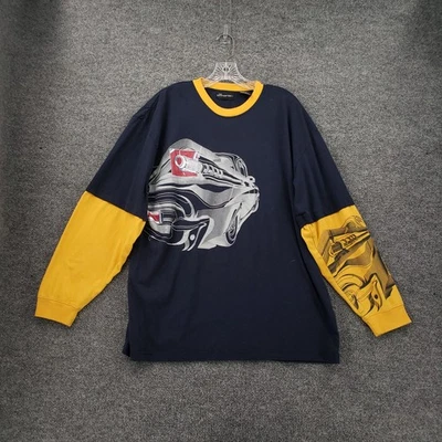 Camiseta DE COLECCIÓN No Boundaries Para Hombre XL Azul Marino Gráfico Coche Manga Larga Y2K Foto 1 de 4