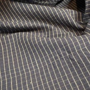 Woven Blue Navy White Gingham Fabric 20.5” X 44”  - Picture 1 of 3