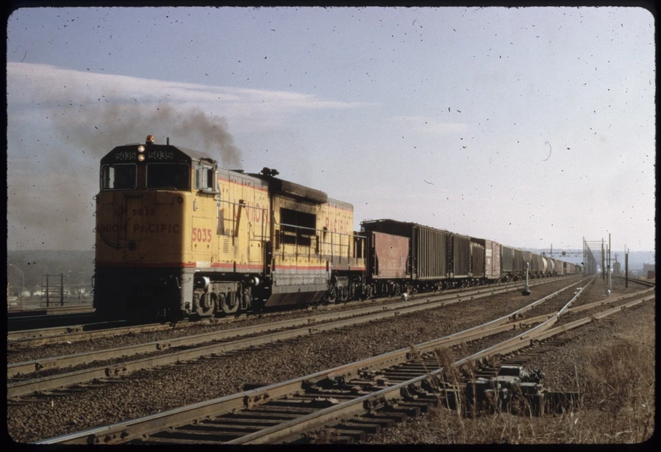 BH.B9.UP477 Duplicate Colour Slide Union Pacific U50C #5035 at Council Bluff's - Image 1 of 1