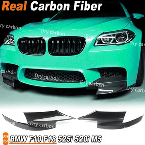 For BMW F10 M5 2011-2017 Real Carbon Fiber Front Bumper Splitters Spoiler Lips - Picture 1 of 14