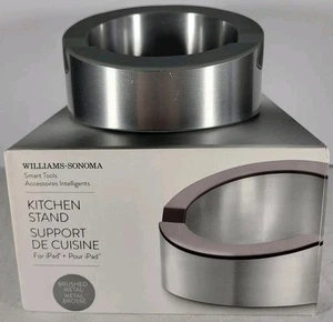 Williams-Sonoma Kitchen iPad Stand Tablet Holder with Box Brushed Metal Round - Picture 1 of 7