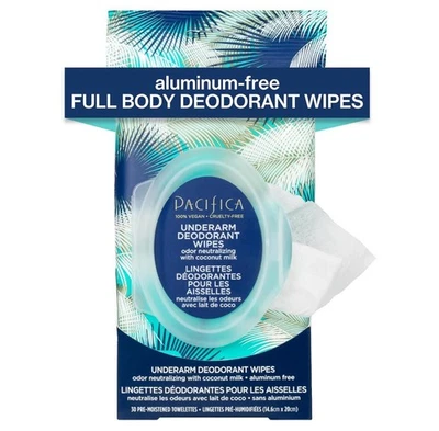 Pacifica Deodorant Wipes - Coconut Milk Underarm & Full Body 30 Deodorant Wipes - Image 1 of 4
