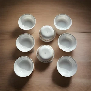 Vintage 70s Corelle Butterfly Gold Lot of 8 Bowls Soup Cereal Made in USA 10 oz - Picture 1 of 13