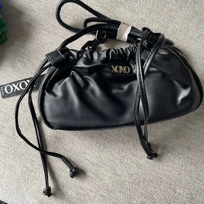 XOXO Black Small Scrunch Purse Chain Gold New Slouch Handbag Straps - Image 1 of 3