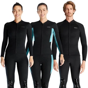 Traje de neopreno Top Hombre y Mujer 1.5mm Traje de neopreno Chaqueta Cremallera Manga Larga Traje de buceo - Imagen 1 de 27