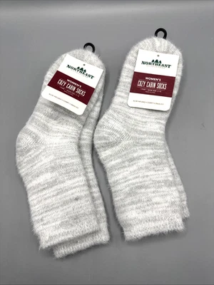 Northeast Outfitters Women's Cozy Cabin Socks Aloe Infused Grey Size 5-10 2 pack - Image 1 of 4