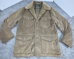 Vintage LL Bean Whale Corduroy Jacket Field Chore Coat Tan  42-44?? Script Tag - Picture 1 of 16