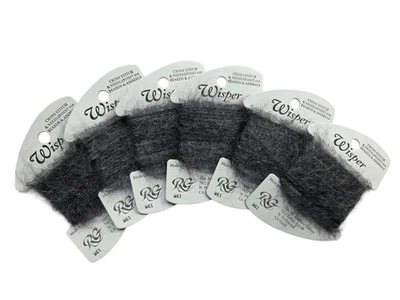 Rainbow Gallery Wisper Kid Mohair Lot of 6 Gray W61 Needlework Thread Fuzzy - Image 1 of 3