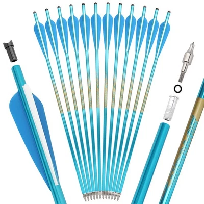 20" 22" Crossbow Bolts Arrows Aluminum 4" Vanes Archery Bow Hunting Target Shoot - Image 1 of 4