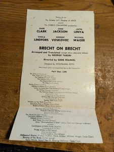 RARE C 1962 Playbill? Brecht on Brecht George Tabori Theatre De Lys New York - Picture 1 of 7