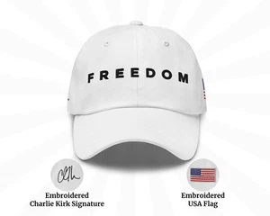 Gorra de béisbol Freedom Hat Charlie Kirk bordada bandera de Estados Unidos - Imagen 1 de 5