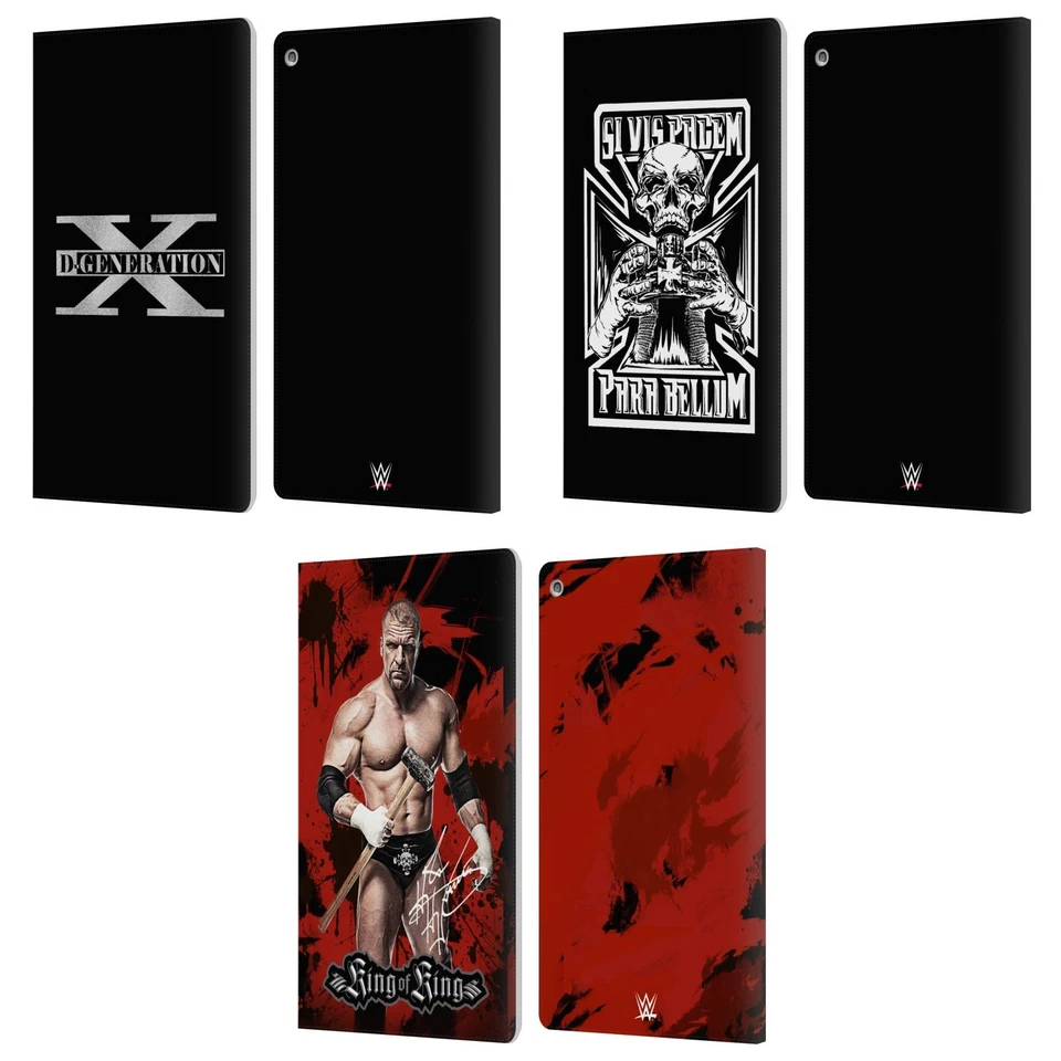 OFFICIAL WWE TRIPLE H LEATHER BOOK WALLET CASE FOR AMAZON FIRE - Image 1 of 4