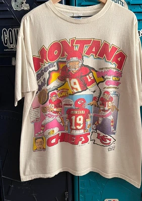 Camisa De Colección 1993 Salem NFL Comic KC Chiefs Joe Montana AN57958 Foto 1 de 2