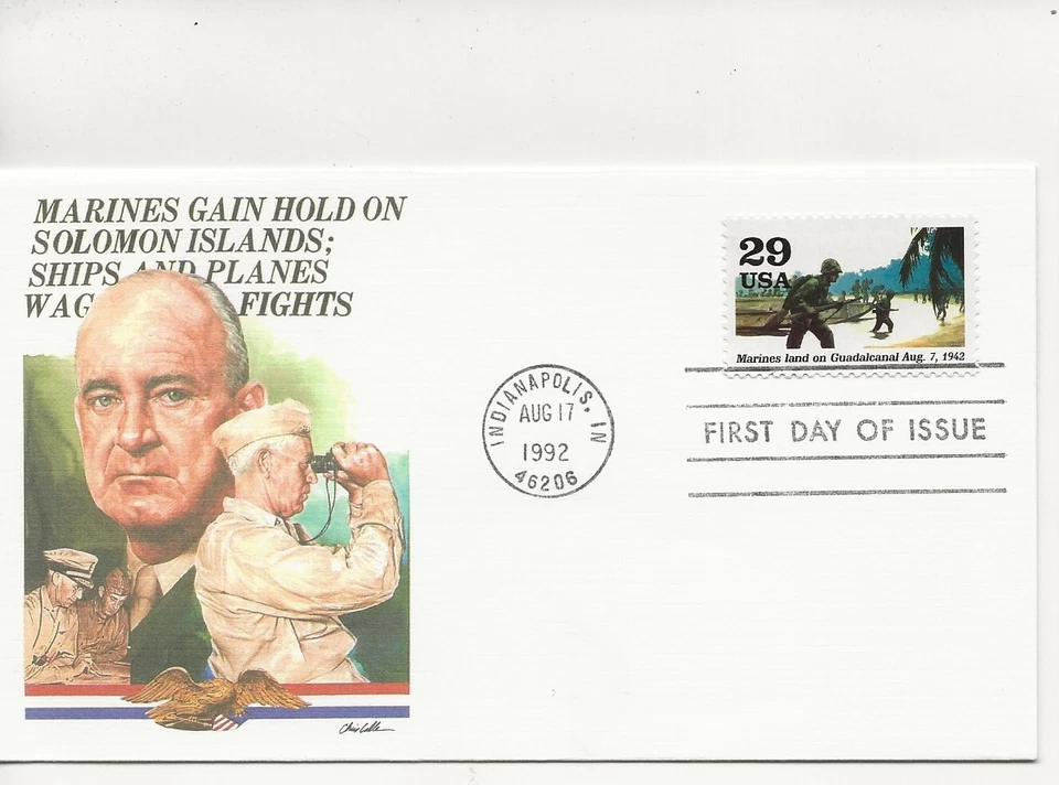 Army Comm/FDC - US  Marines Gain Hold on Solomon Isles - 1992  (ARM74) - Image 1 of 1