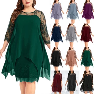 Womens Asymmetrical Chiffon Mini Dress Ladies Evening Party Cocktail Ball Gown - Picture 1 of 65