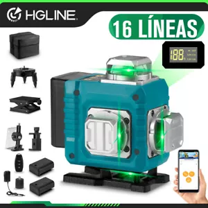 4D Nivel Láser 16 Líneas 360° Rotativo Autonivelante Medidor Láser Verde Cruzada - Imagen 1 de 16